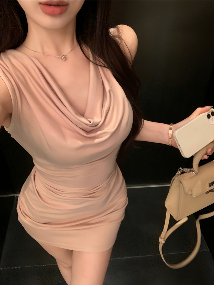Robes Courtes Décontractées d'Été pour Femmes 2026 – Vêtements Streetwear Coréens Tendance – Robes Moulantes Sans Manches Sexy pour Dames
