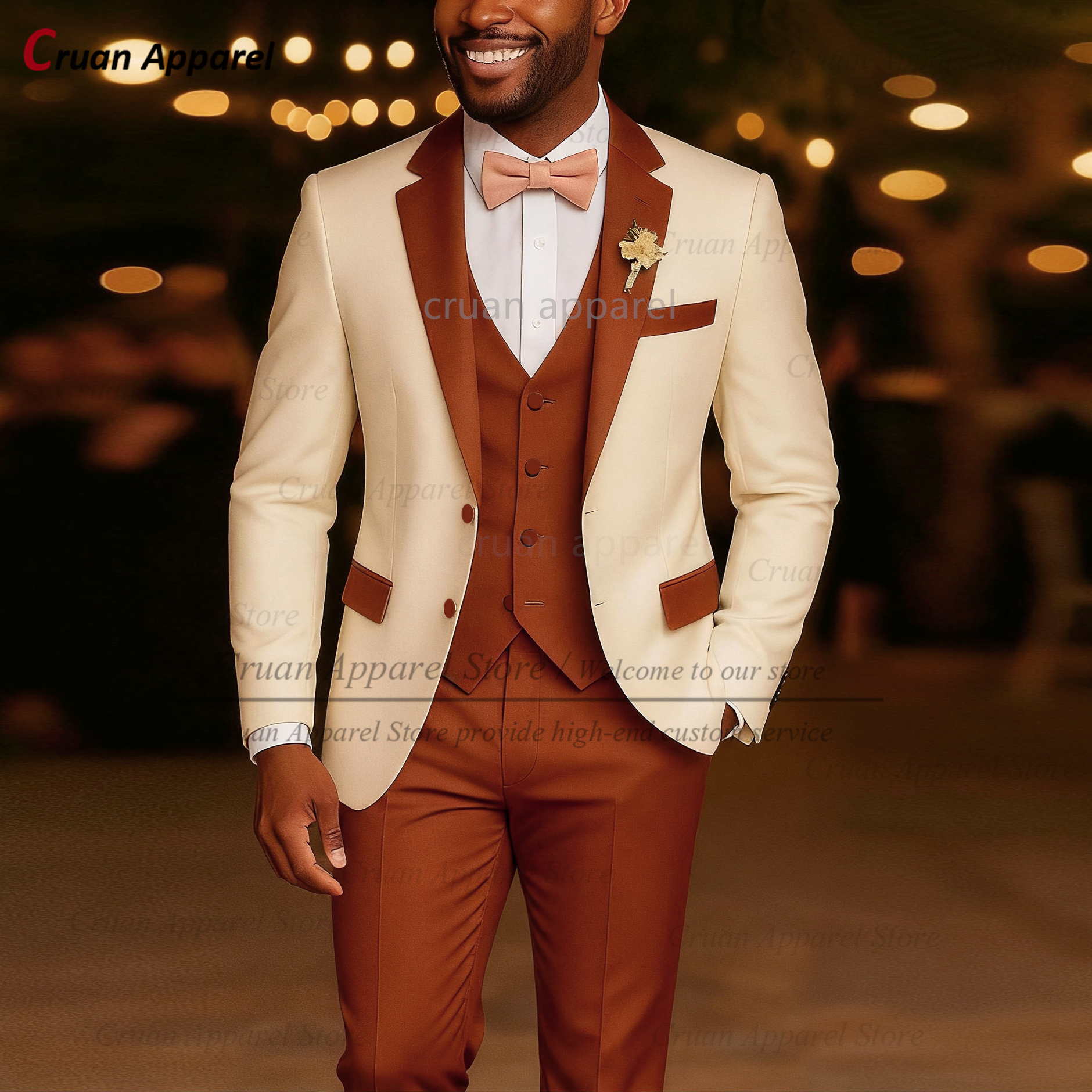 Ensembles de costumes de haute qualité pour hommes, Banquet de mariage, tenues élégantes personnalisées pour marié, dîner de soirée, Blazer, gilet, pantalon, 3 pièces