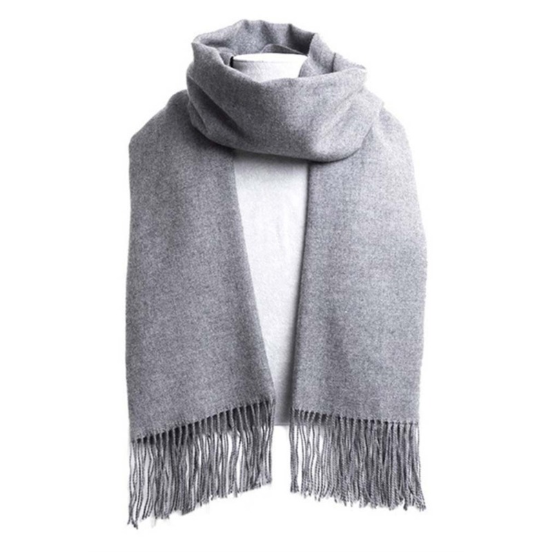 Écharpe en Imitation cachemire de couleur unie, Monochrome, épaisse, longue, pour hommes et femmes, châle chaud, automne et hiver