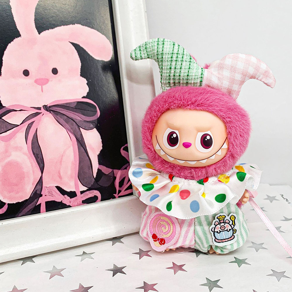 [Pas de poupée] vêtements pour Mini Labubu 4.0 ensemble de costumes de cirque vêtements de Clown pour 10.5 cm Labubu V4 vêtements de poupée accessoires de tenue