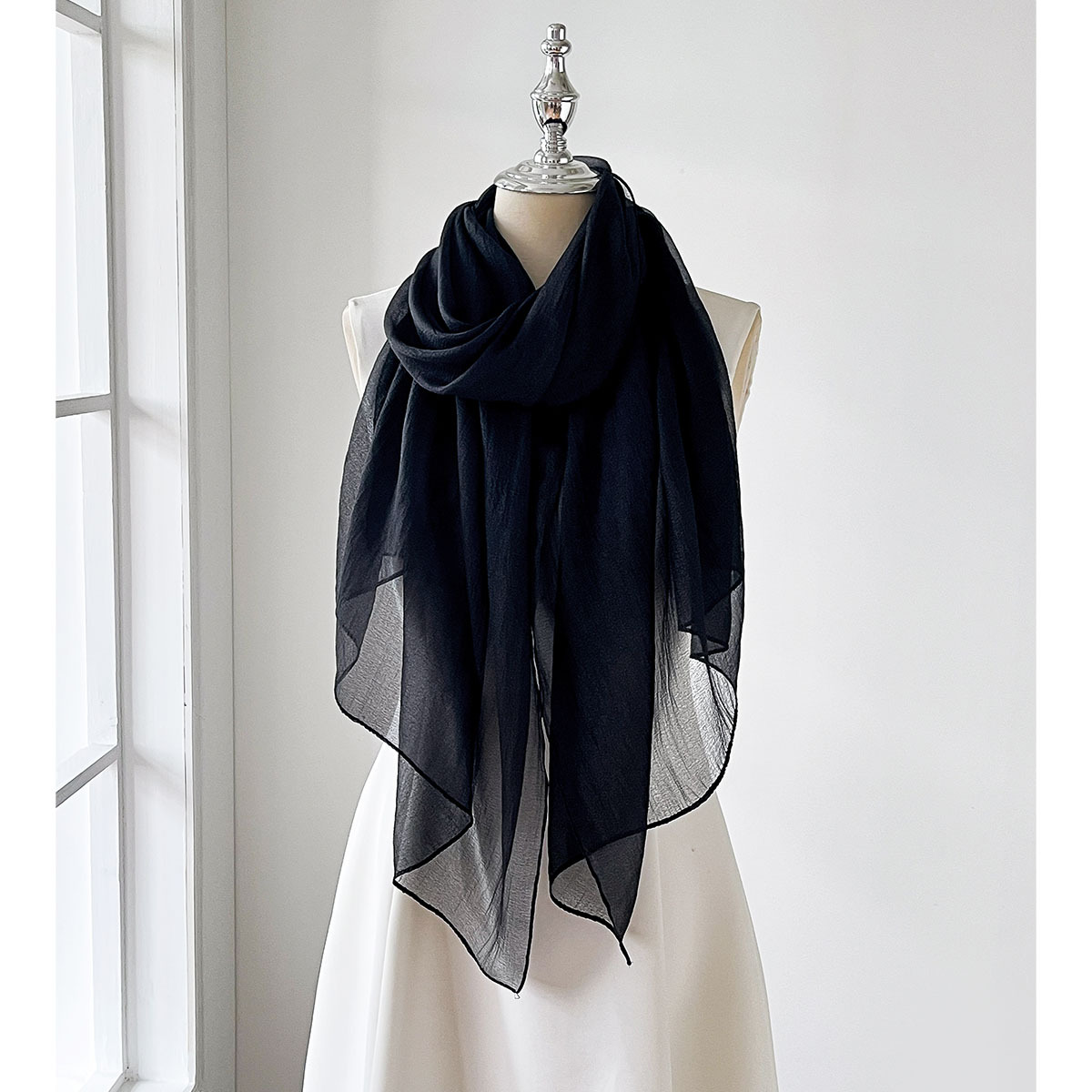 12 écharpes de couleur unie pour femmes, écharpes d'été en satin doux, écharpes fines et longues, hijab