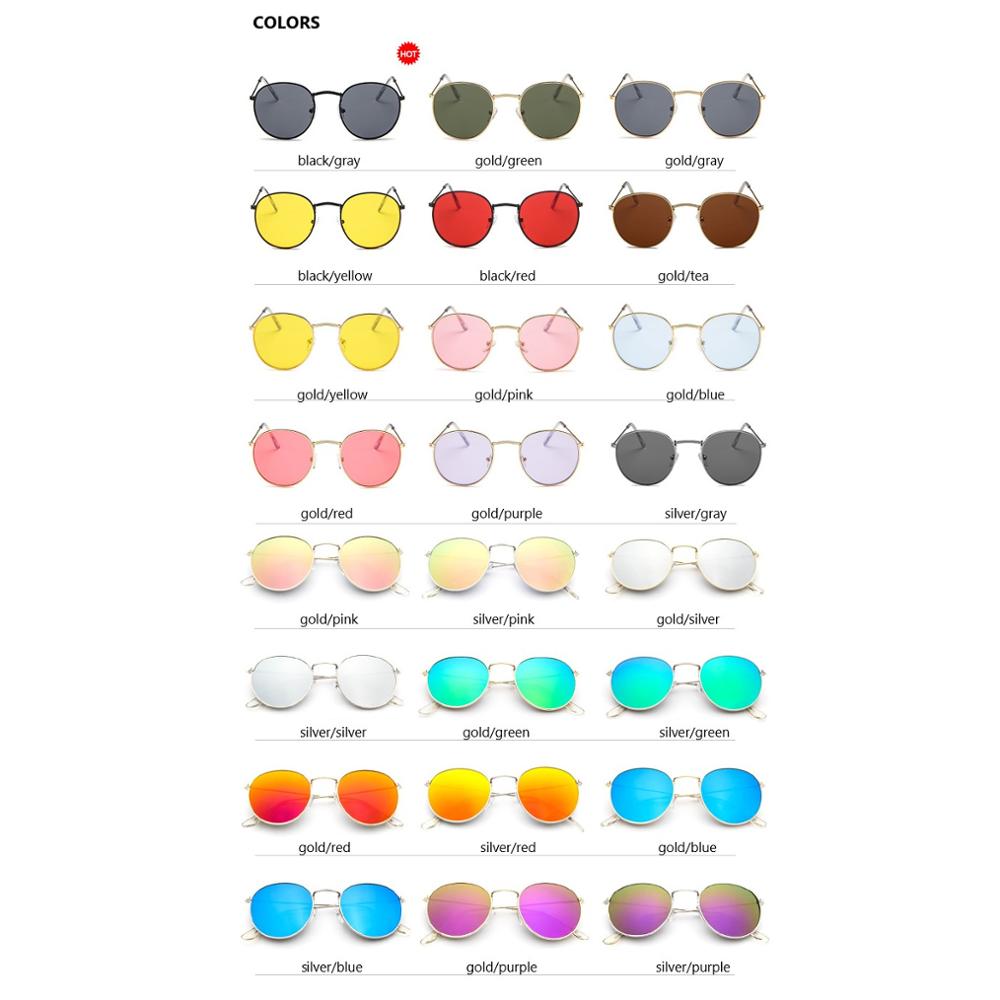 Lunettes De soleil rondes rétro femmes lunettes De marque De luxe pour femmes/hommes petites lunettes De soleil en métal femmes lunettes miroir Oculos De Sol Gafas