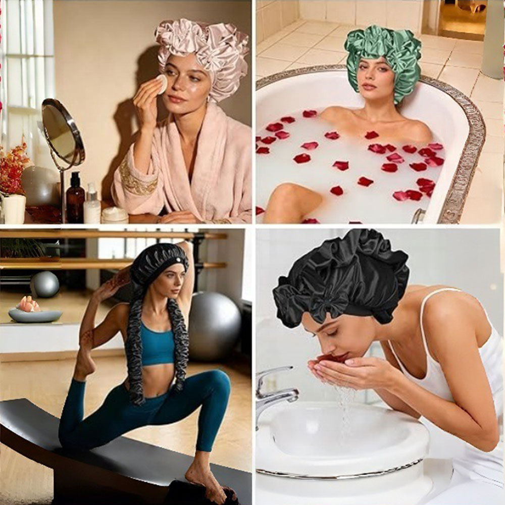 Bonnet de nuit pour cheveux bouclés, bandeau large, bonnet extra large pour cheveux longs, anti-frisottis, chapeau de nuit pour cheveux longs, protection pour coiffures tressées longues