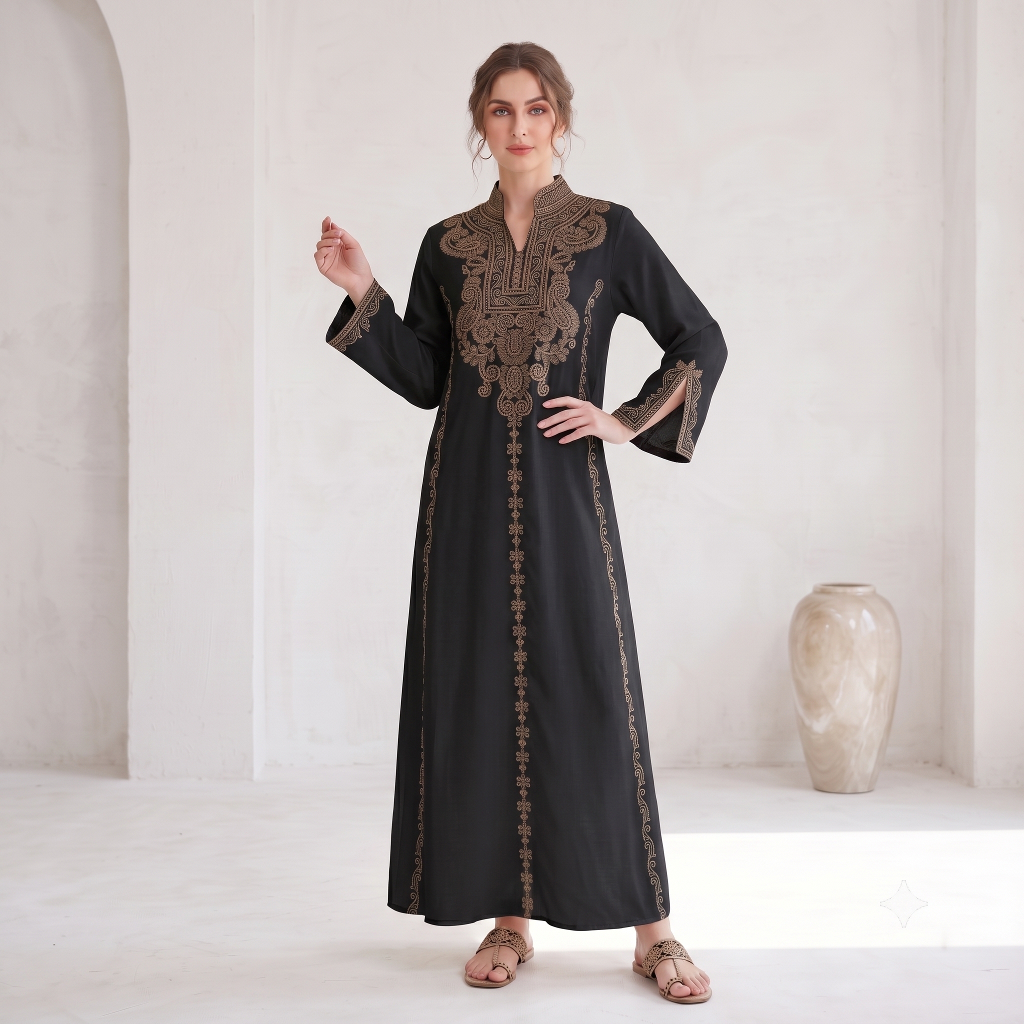 Robes traditionnelles et abayas pour femmes Aiyu Nuex, broderie exquise, abaya femme, perles et strass, kaftan long et ample