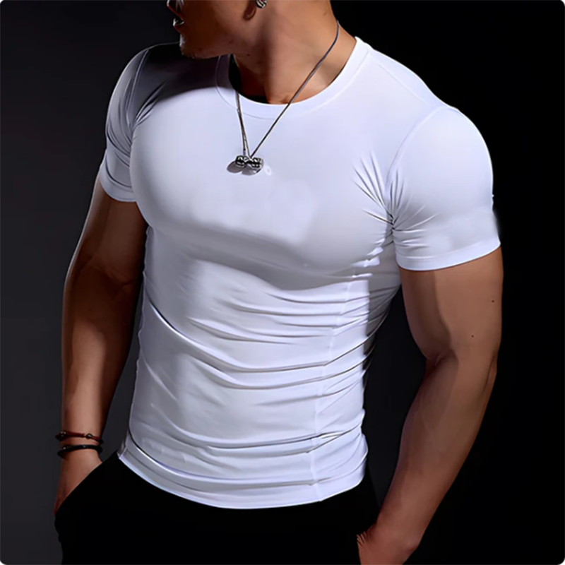 T-shirt de compression à manches courtes pour homme, t-shirt de sport, sweat-shirt de fitness, survêtement de jogging, chemise athlétique, t-shirts de course, zone me