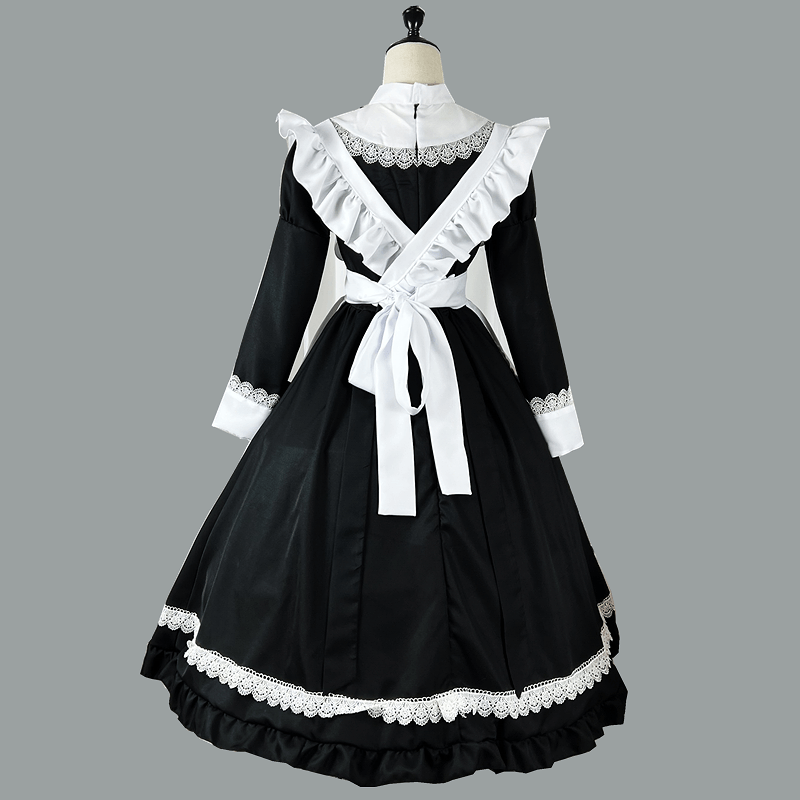 Costumes de femme de chambre classique Anime Cosplay, robe de soirée japonaise Kawaii, grande taille, tablier blanc, tenues de femme de chambre, uniforme d'écolière de carnaval