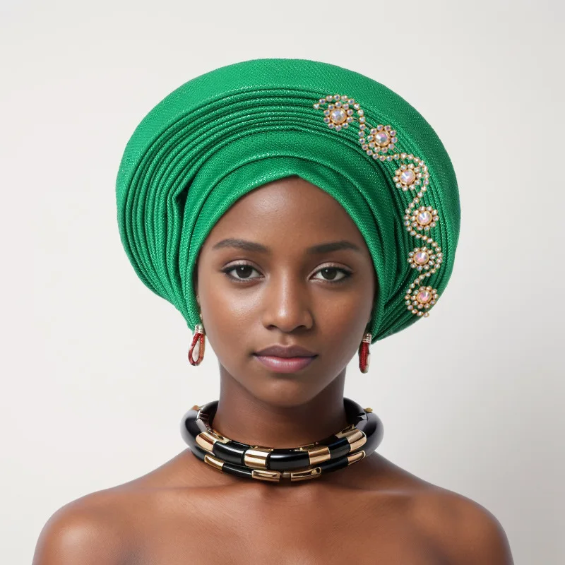 Couvre-chef africain Auto Gele femmes Turban casquette Nigeria couvre-chef fête de mariage cravates femme bandeau déjà fait Autogele