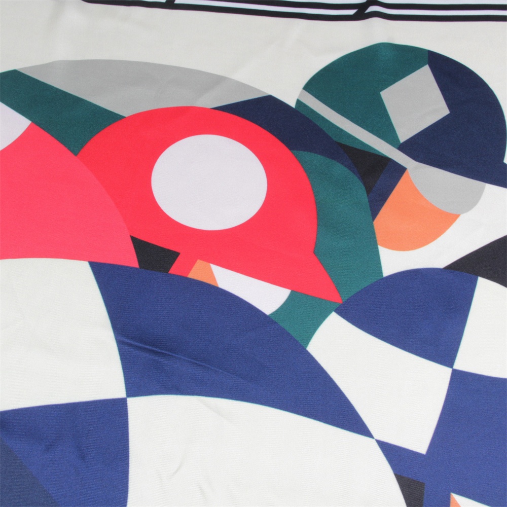 Foulard en soie sergé dame châles course de Ski imprimé foulards carrés enveloppes femmes Hijabs Bandana Foulards grand foulard 90 cm