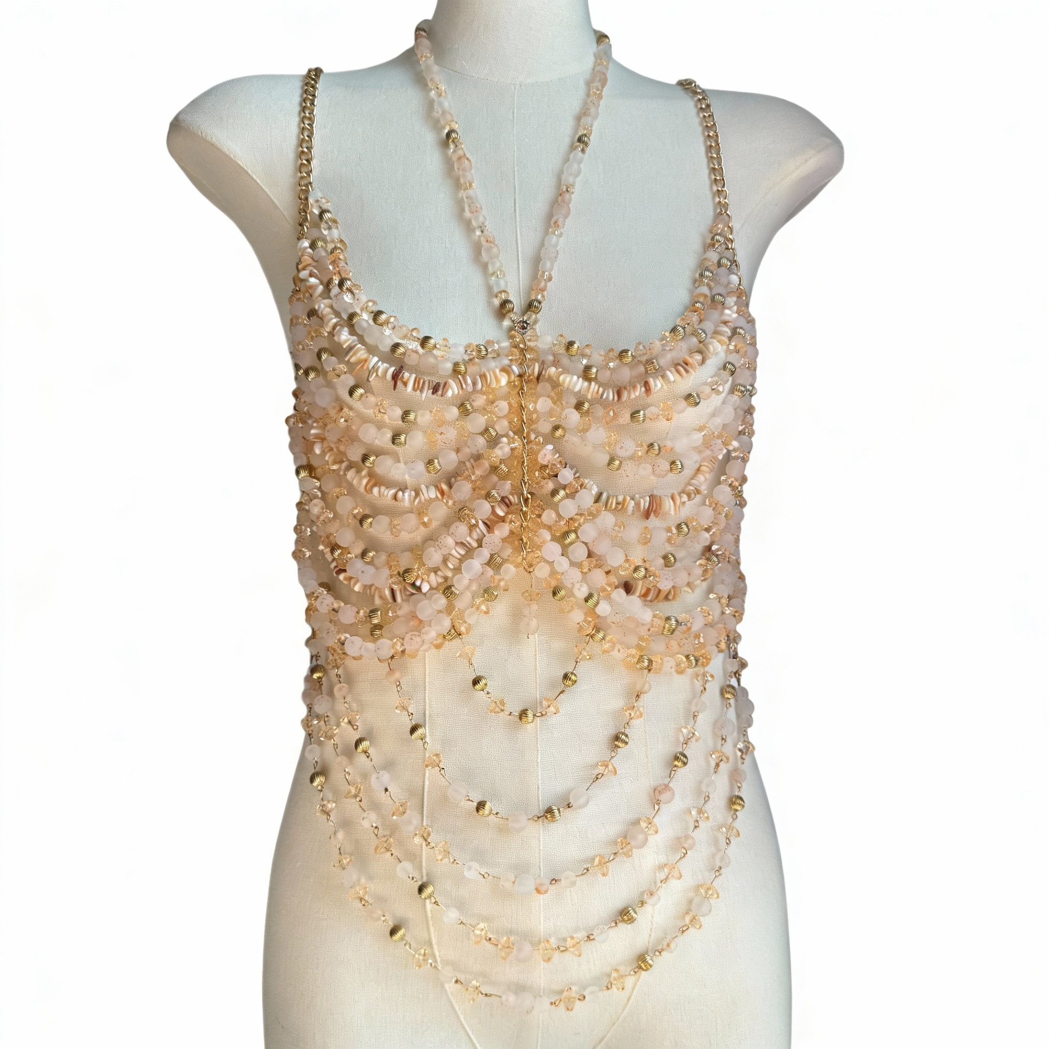 Hauts pour femmes : Bralette perlée, Gilet de festival, Haut de bikini, Bustier perlé, Lingerie de plage, Vêtements de rave pour femme, Débardeurs
