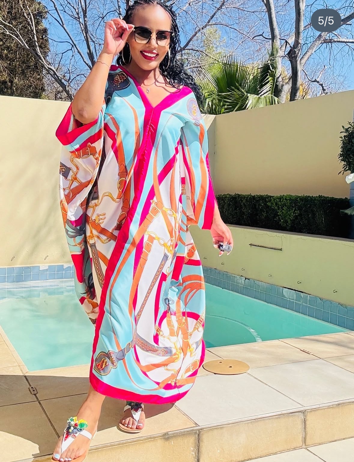 Vêtements de plage d'été robe caftan ample concepteur imprimé caftan en soie caftan en soie pour femmes pleine longueur Abaya koweït col en v longue Abaya