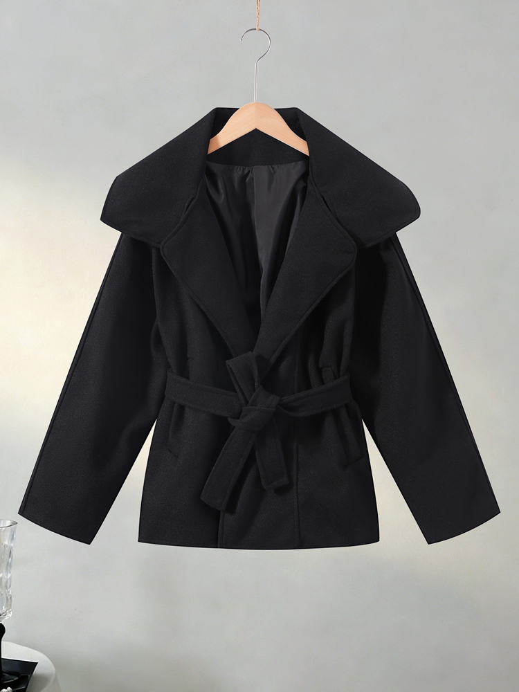 Manteau en laine pour femme à col châle, style urbain, manches longues, col en V, avec poches, vêtement d'extérieur féminin, collection automne-hiver 2026, streetwear pour femme, nouveauté