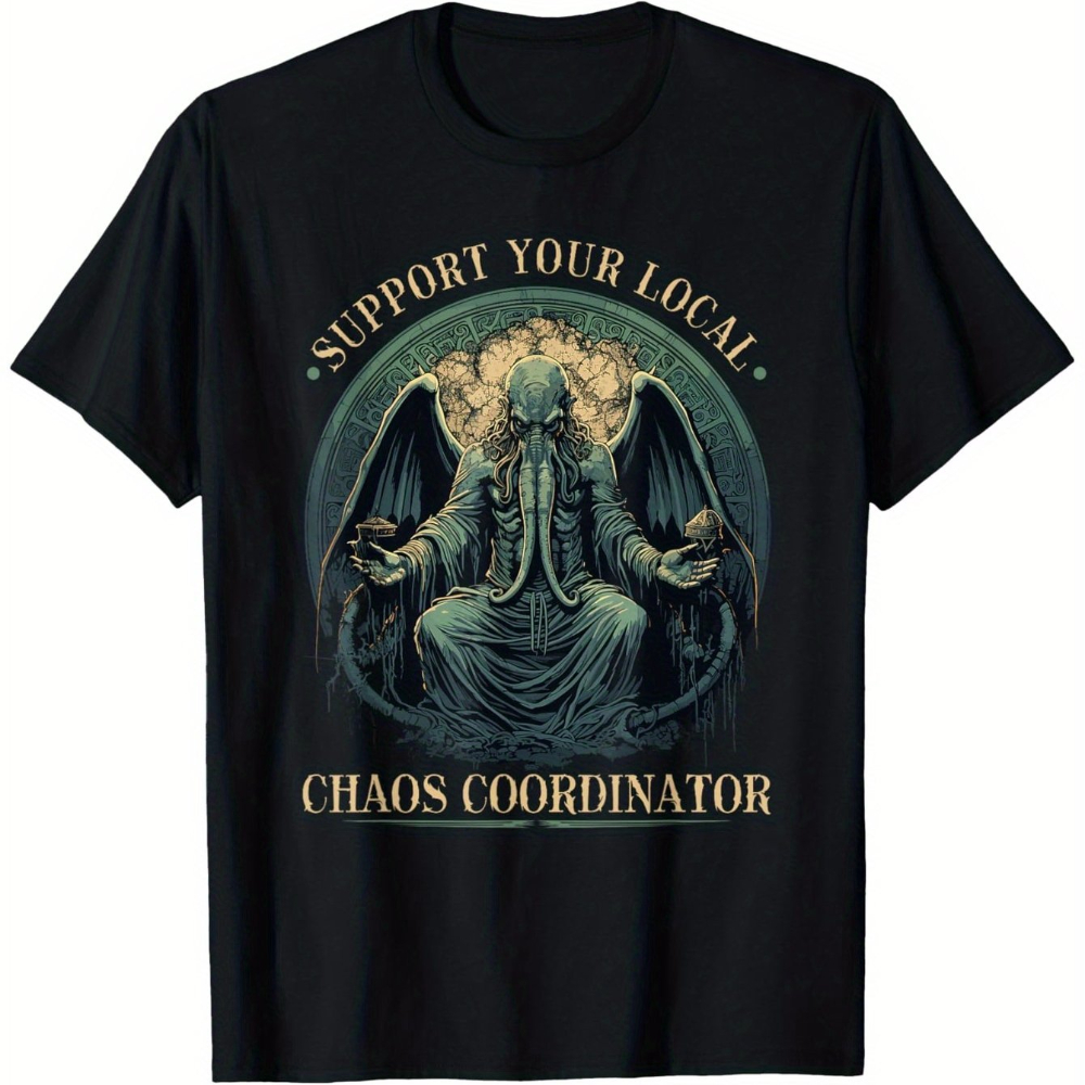 T-shirt Cthulhu Chaos Coordinator Cosmic Horror Cthulhu, T-shirts d'été à manches courtes à la mode, T-shirt à séchage rapide