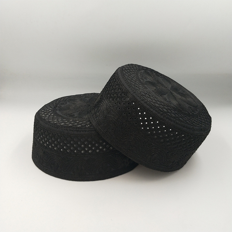 Hommes musulmans chapeaux de prière coton broderie arabe Ramadan Islam casquette musulman Turban homme foulard Hijab Bonnet juif inde casquettes