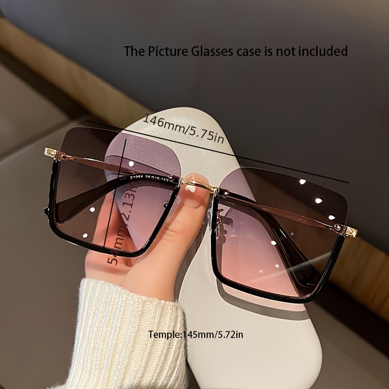 Lunettes élégantes pour femmes, noires, demi-montures, à la mode - résistantes aux UV, monture en métal, parfaites pour la mode et l'exploration en plein air