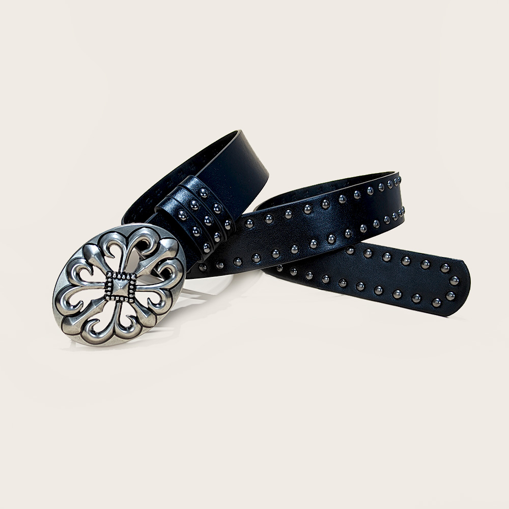 Ceinture en jean unisexe femme Punk 3.8cm de large ceintures pour femmes grande taille luxe concepteur croix hommes ceinture gothique Rivet ceinture mâle