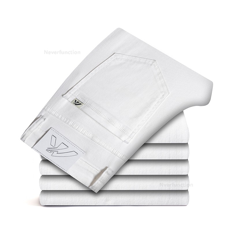 Jean Slim Blanc de Luxe pour Homme, 98% Coton, Vêtements Masculins Décontractés, Denim Droit, Nouvelle Collection Printemps Été
