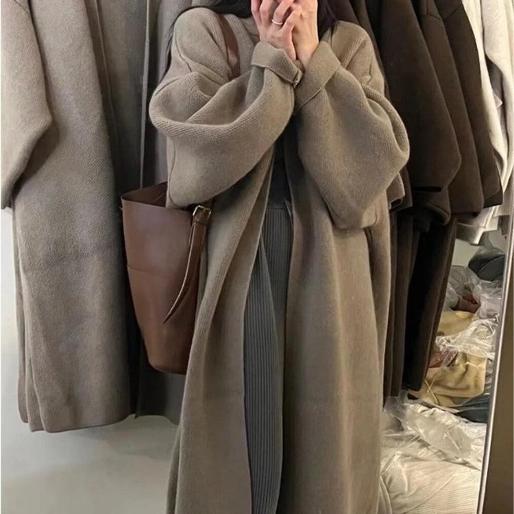 Cardigan tricoté pour femmes, manteaux, pull décontracté, solide, Extra Long, manches longues, point ouvert, coupe ample, élégant, bureau, automne 2025