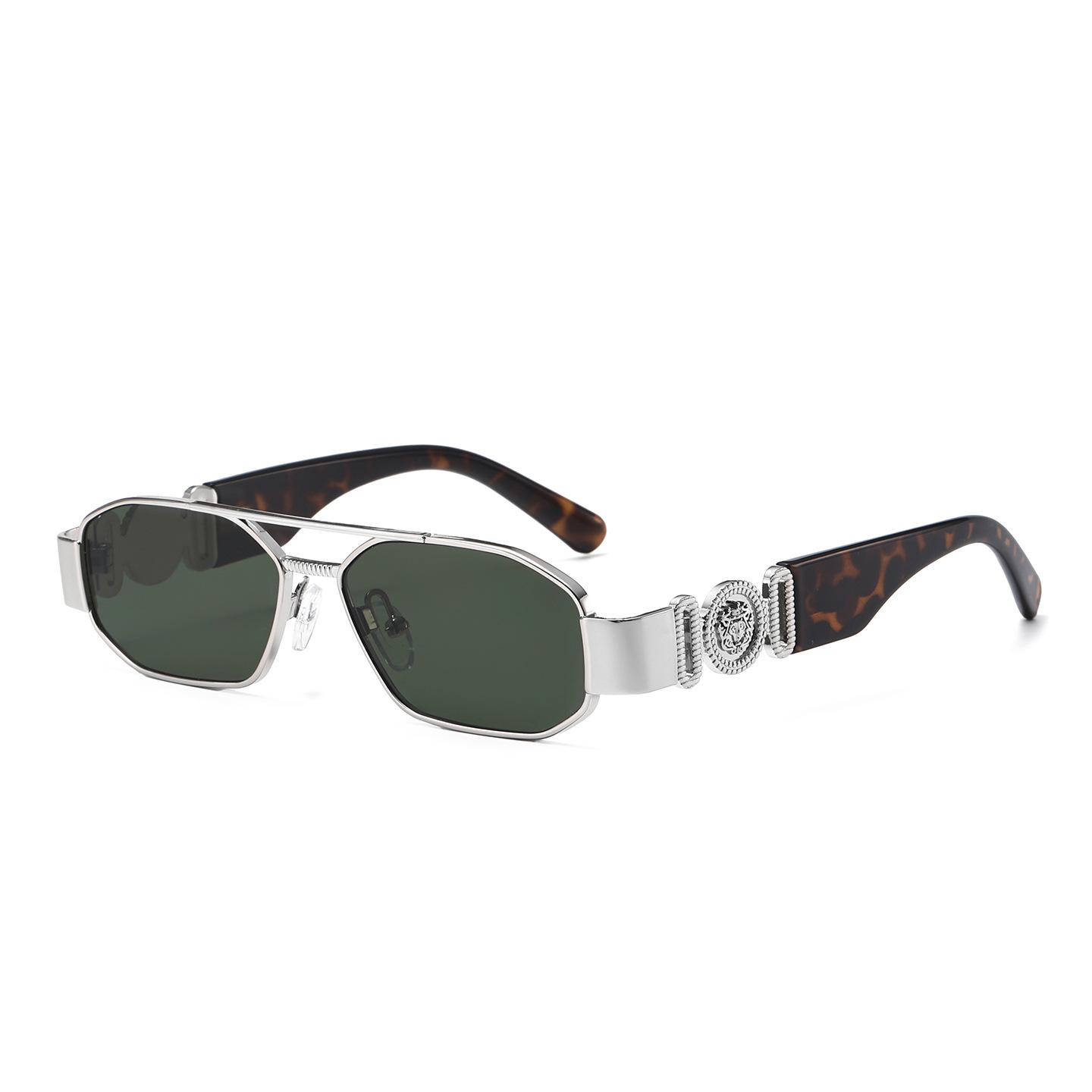 Lunettes de soleil carrées vintage unisexes en métal, nouvelle marque de créateur populaire, lunettes polyvalentes pour femmes et hommes
