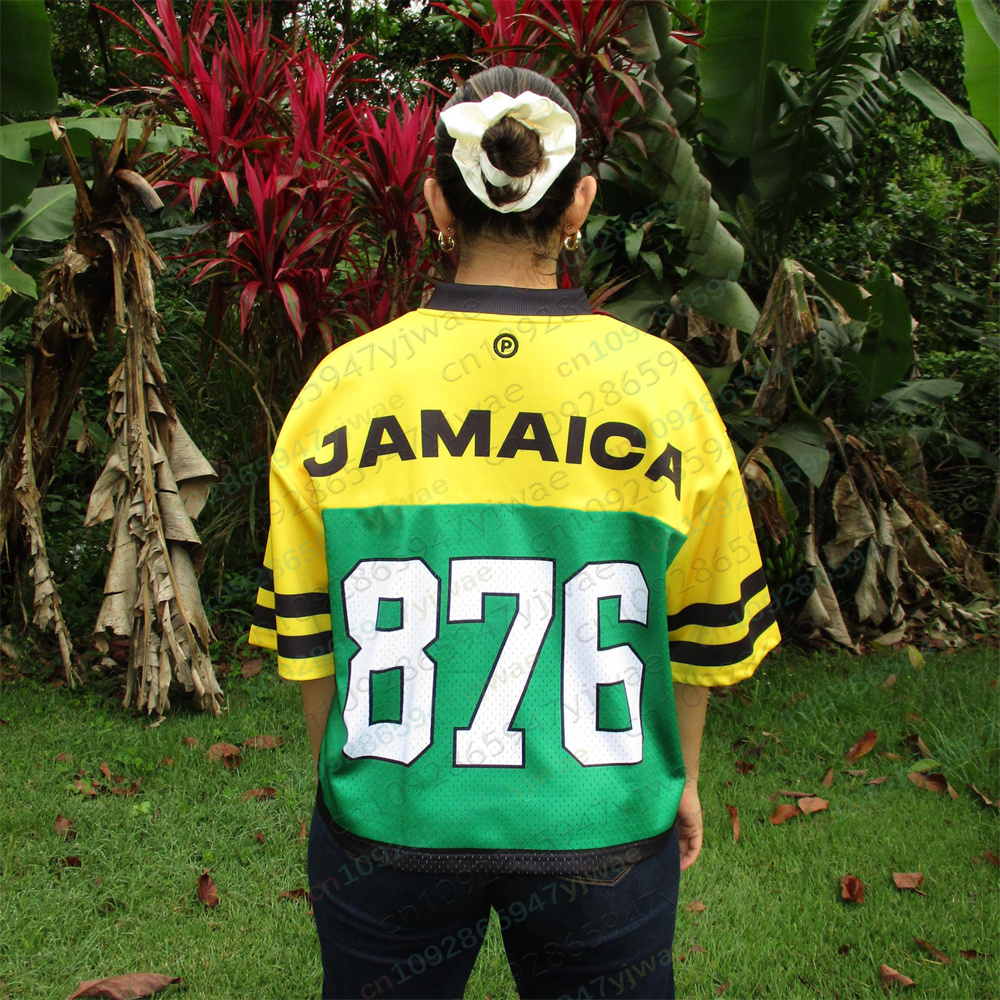 Maillot de la Jamaïque 2026, couleurs du drapeau, streetwear oversize, vêtements de sport décontractés, maillots à manches courtes, t-shirts d'été pour hommes et femmes