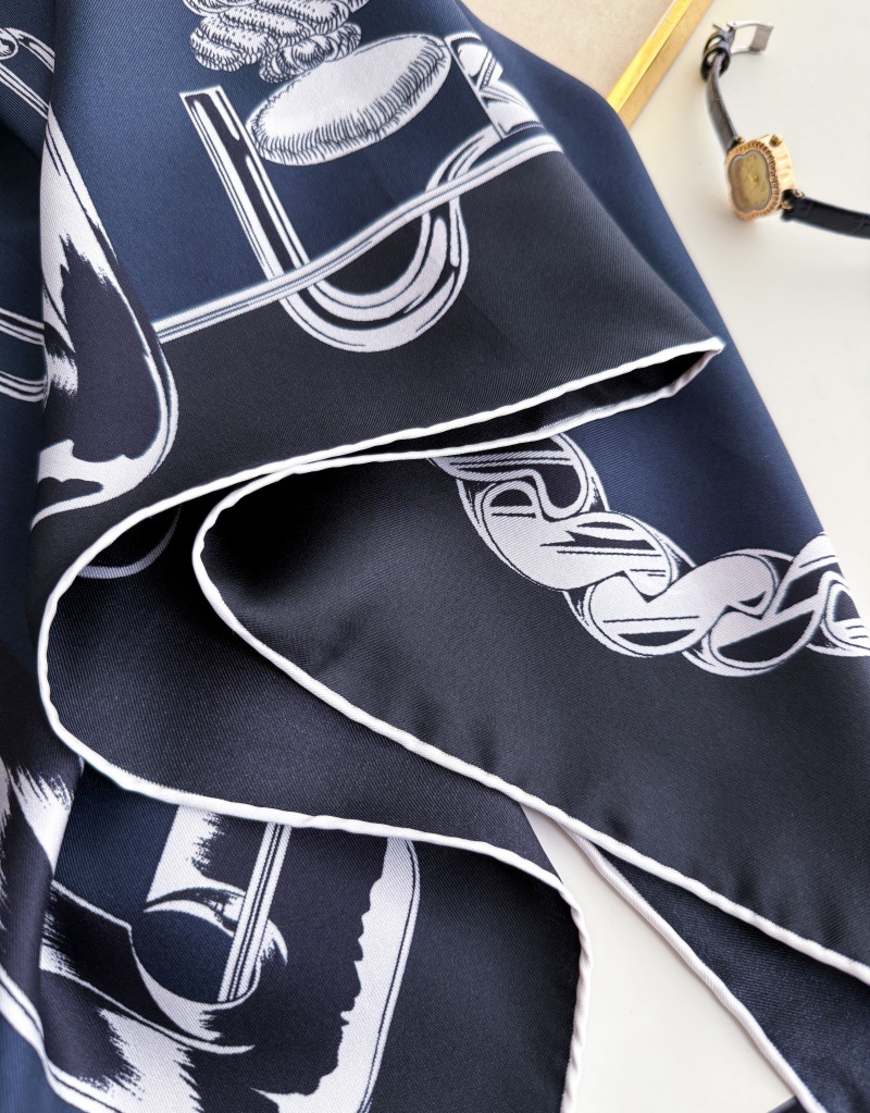 Foulards en Soie de Luxe de 90 cm pour Designers, Châles en Twill avec Bords Roulés à la Main, Bandanas, Accessoires de Cou pour Femmes, Décorations pour Cheveux et Sacs