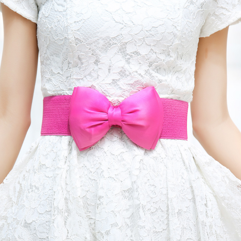 Ceinture large élastique pour femmes, mode coréenne, douce, avec grand nœud, décoration de robe élégante et polyvalente pour femmes