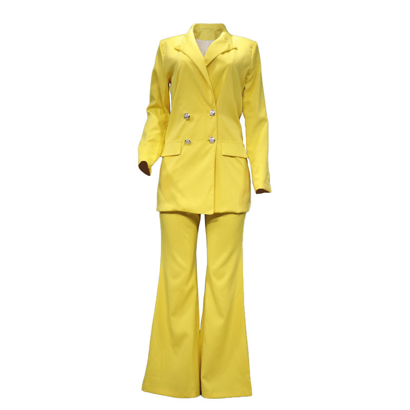 Vêtements pour femmes 2023 automne nouveau couleur unie costume décontracté pantalon à jambes larges costume deux pièces Ensemble Femme 2 Pièces été