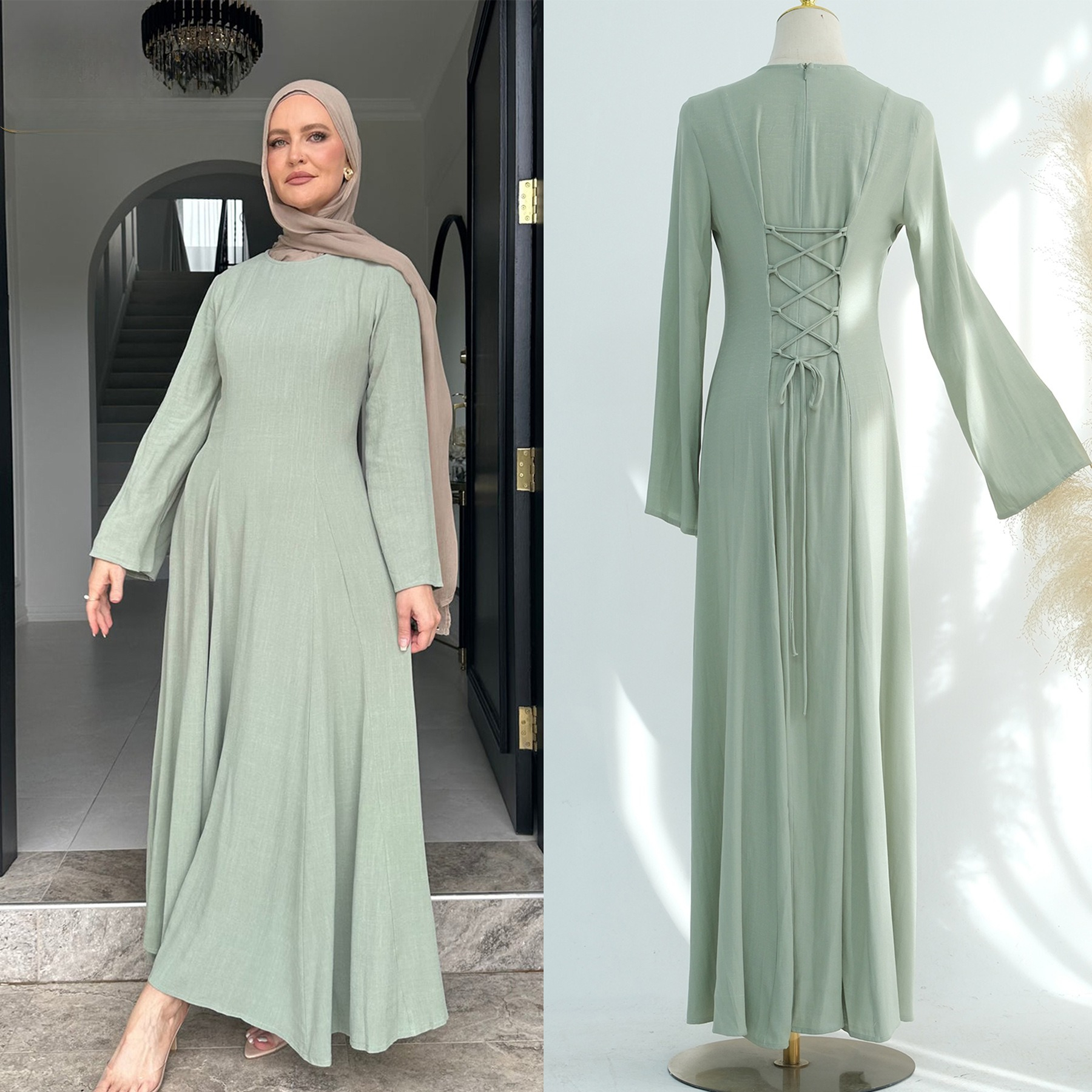 Ramadan modeste Abaya dubaï islamique musulman caftan Robe vêtements de prière femmes robes Para Mujer Robe Caftan Marocain Femme