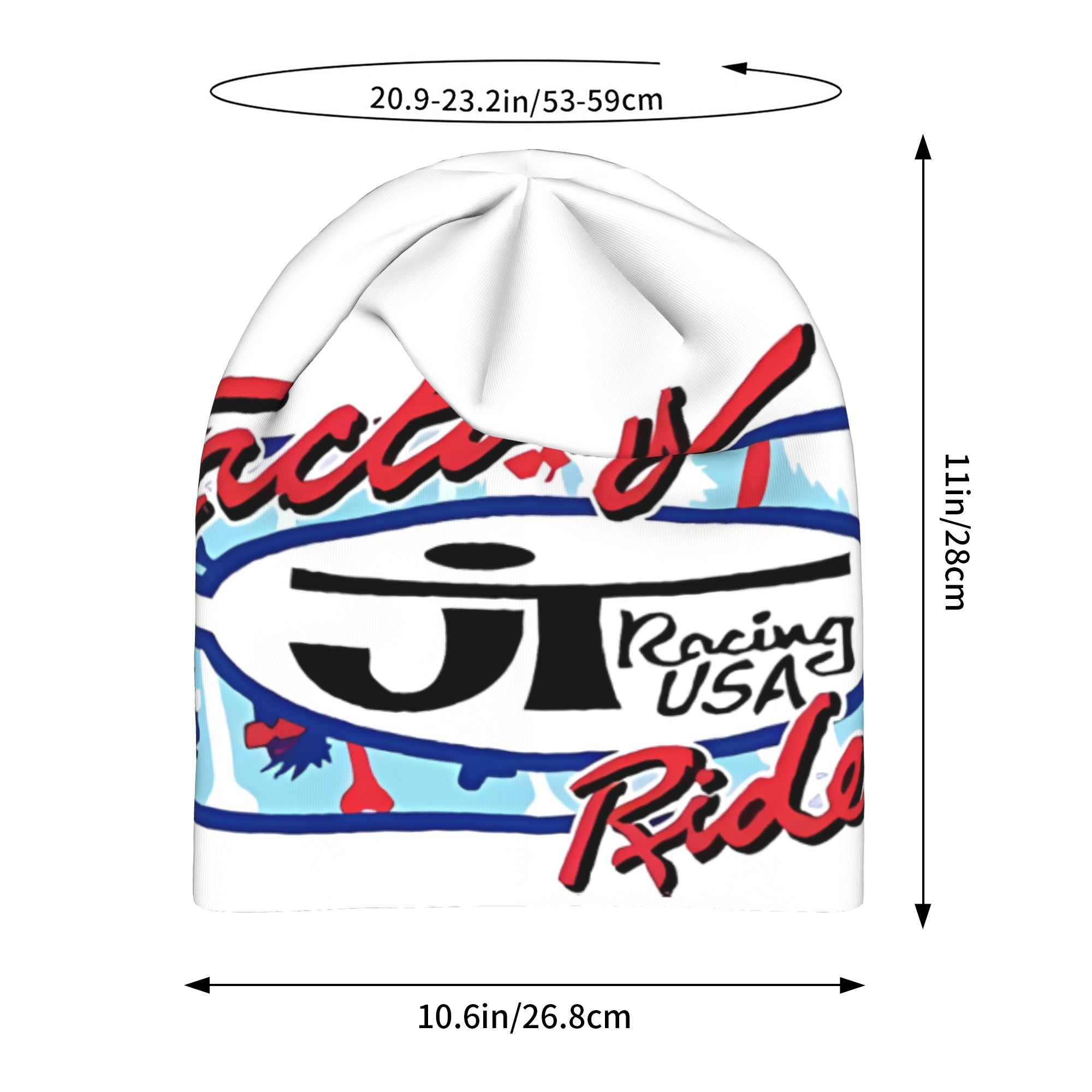 Bonnet JT Racing USA pour Hommes et Femmes, Modèle Fin, avec Logo BMX, Design Spécial Factory Driver Hawaiian, Bonnet Chaud, Style Skullies Beanies Caps