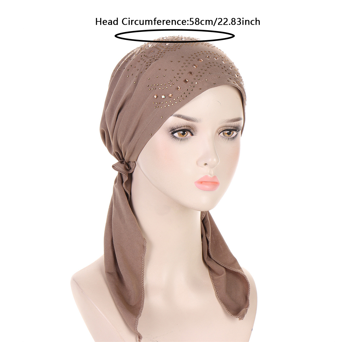Nouveau Hijab Diamant 2026 pour Femme, Turban Uni pour Dames Musulmanes, Bonnet Doux et Élastique à Longue Queue, Foulard de Tête, Chapeaux Indiens