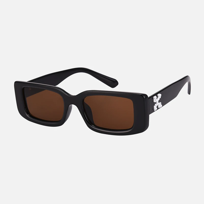 Ensemble de petites lunettes de soleil rectangulaires pour femmes et hommes, nuances carrées, lunettes de soleil rétro, marque de luxe, UV400, 5 pièces