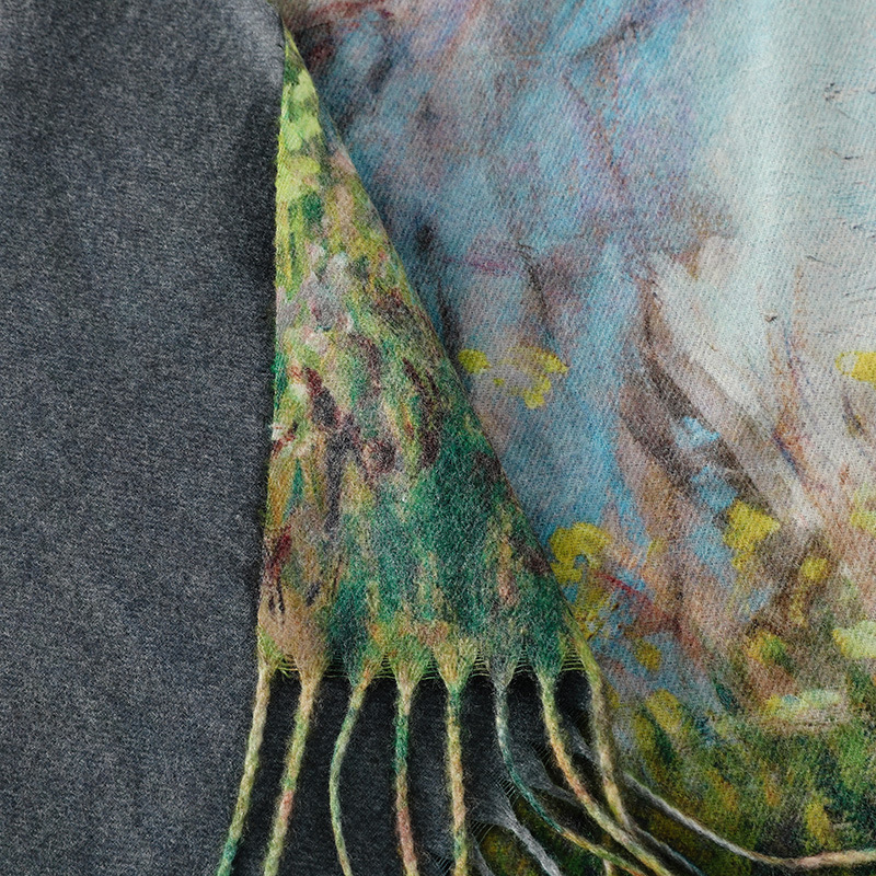 Écharpe en cachemire pour femme, châle imprimé Pashmina, couverture, écharpes, enveloppes, peinture à l'huile, marque de luxe, chaud, hiver
