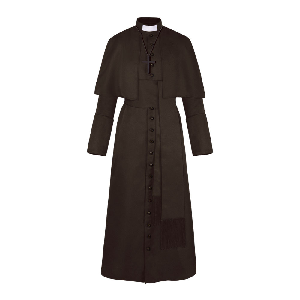 Nouvelle Robe de Prêtre Médiévale Renaissance Vintage, Costume d'Halloween pour Hommes, Cape de Pape ou de Pasteur, Costume de Cosplay, Robe de Moine Renaissance