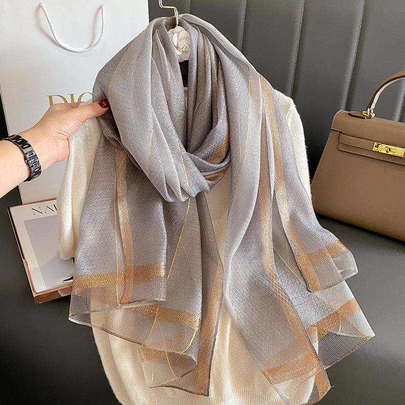 Longue écharpe de luxe pour femmes, Hijab élégant pour dames, pour voyage, plage, tache douce, châle, Imitation soie, printemps