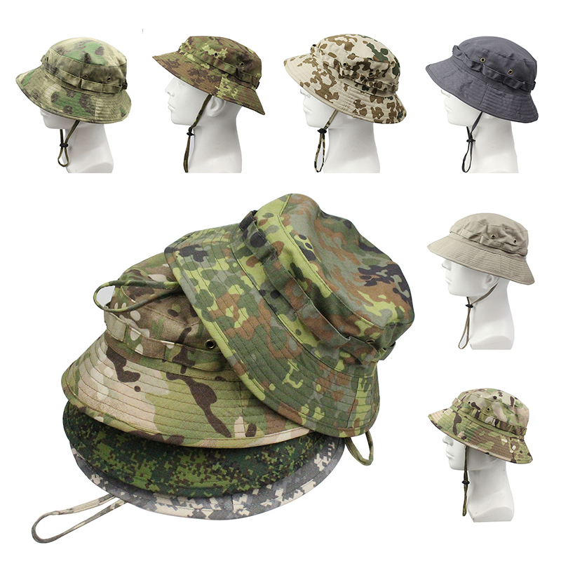 Chapeau Panama pour homme, chapeau bob tactique camouflage, chapeau de protection solaire pour les activités de plein air, randonnée, camping, pêche, chapeau de plage pour homme