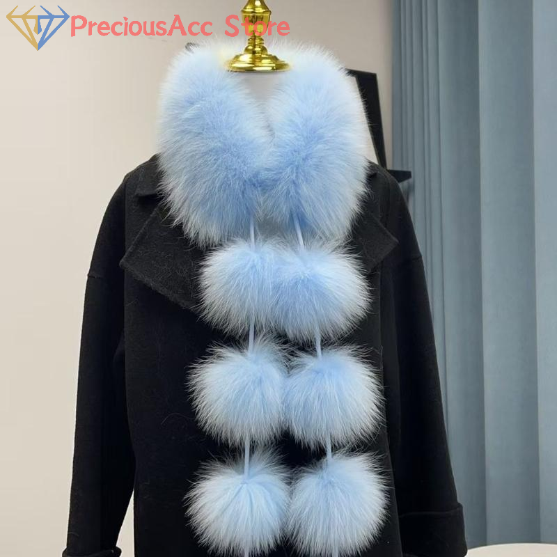 1PC longue fausse fourrure de renard foulards femmes hiver chaud doux flou écharpe décontracté dame en plein air cou plus chaud col