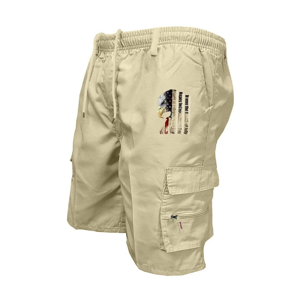 Shorts de travail cargo pour hommes à taille élastique, style décontracté de rue, coupe ample, leggings de loisirs Harajuku