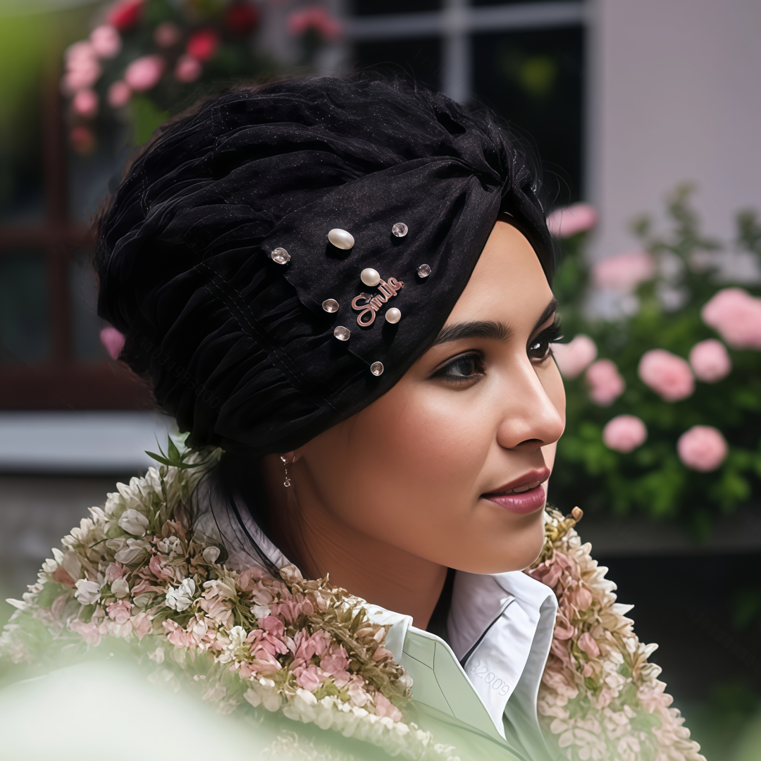 Chapeau Turban indien pour femmes, couvre-chef extensible en strass, Bonnet musulman crista plissé, foulard
