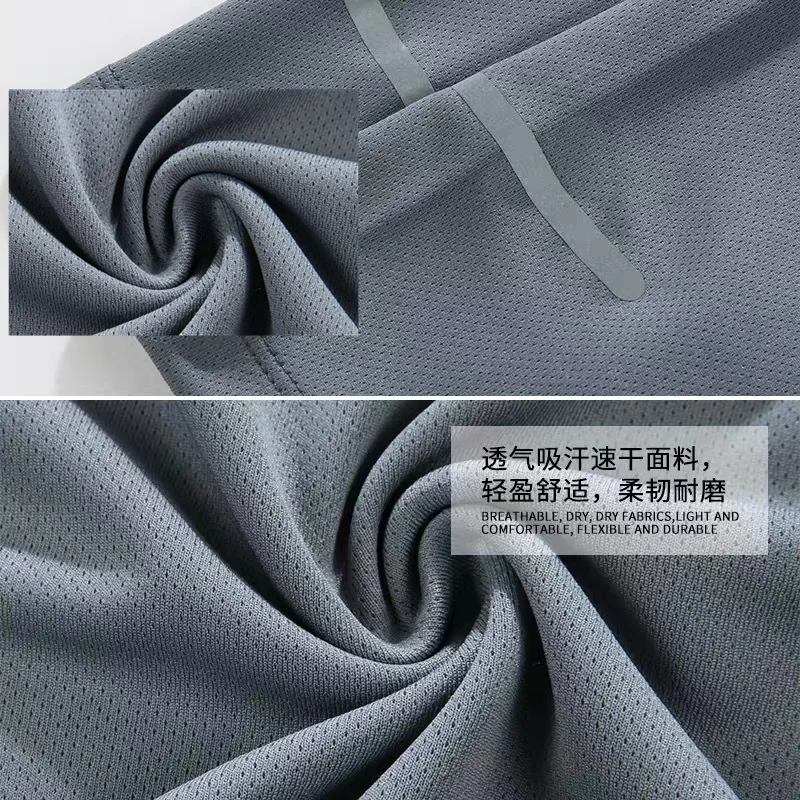 T-shirt d'été en soie glacée pour hommes, manches courtes froides, col rond, extensible, séchage rapide, respirant, chemise de sport