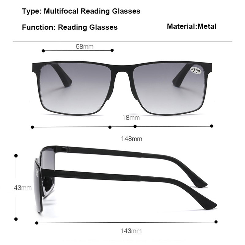 Femmes hommes mode lunettes de lecture bifocales multifonctionnel Vintage presbytie lunettes Protection UV lunettes de soleil nuances + 1.0 + 3.5