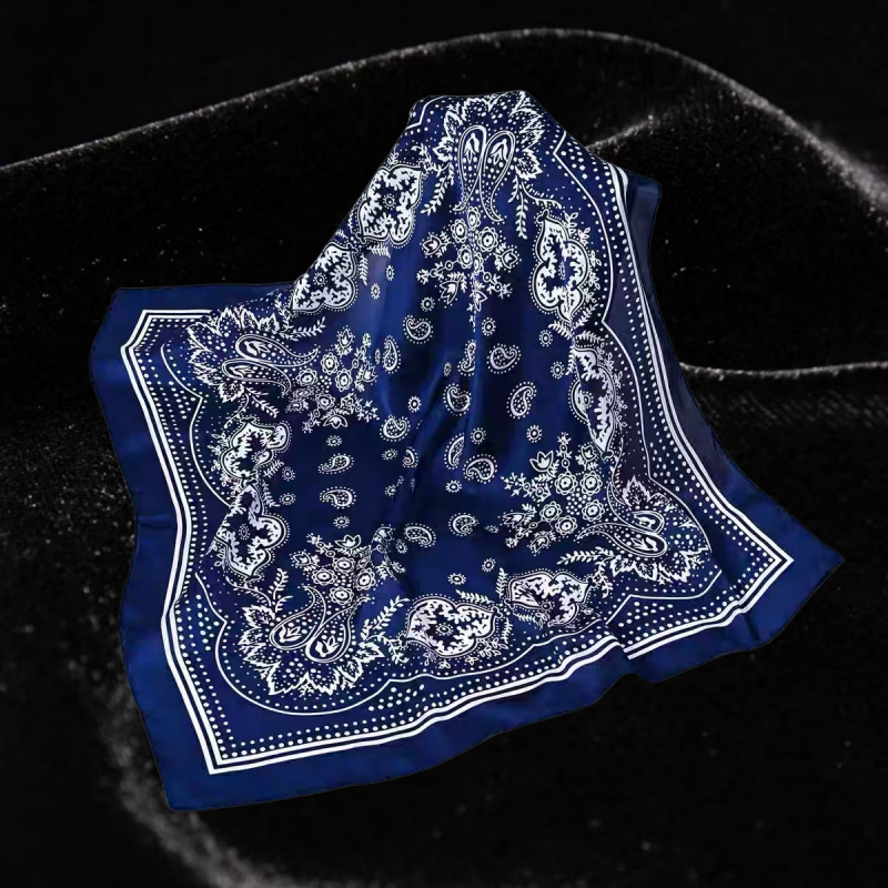 Foulard carré en soie style bohème motif cachemire, style vintage américain, best-seller pour femme, écharpe de cou, bandeau pour cheveux