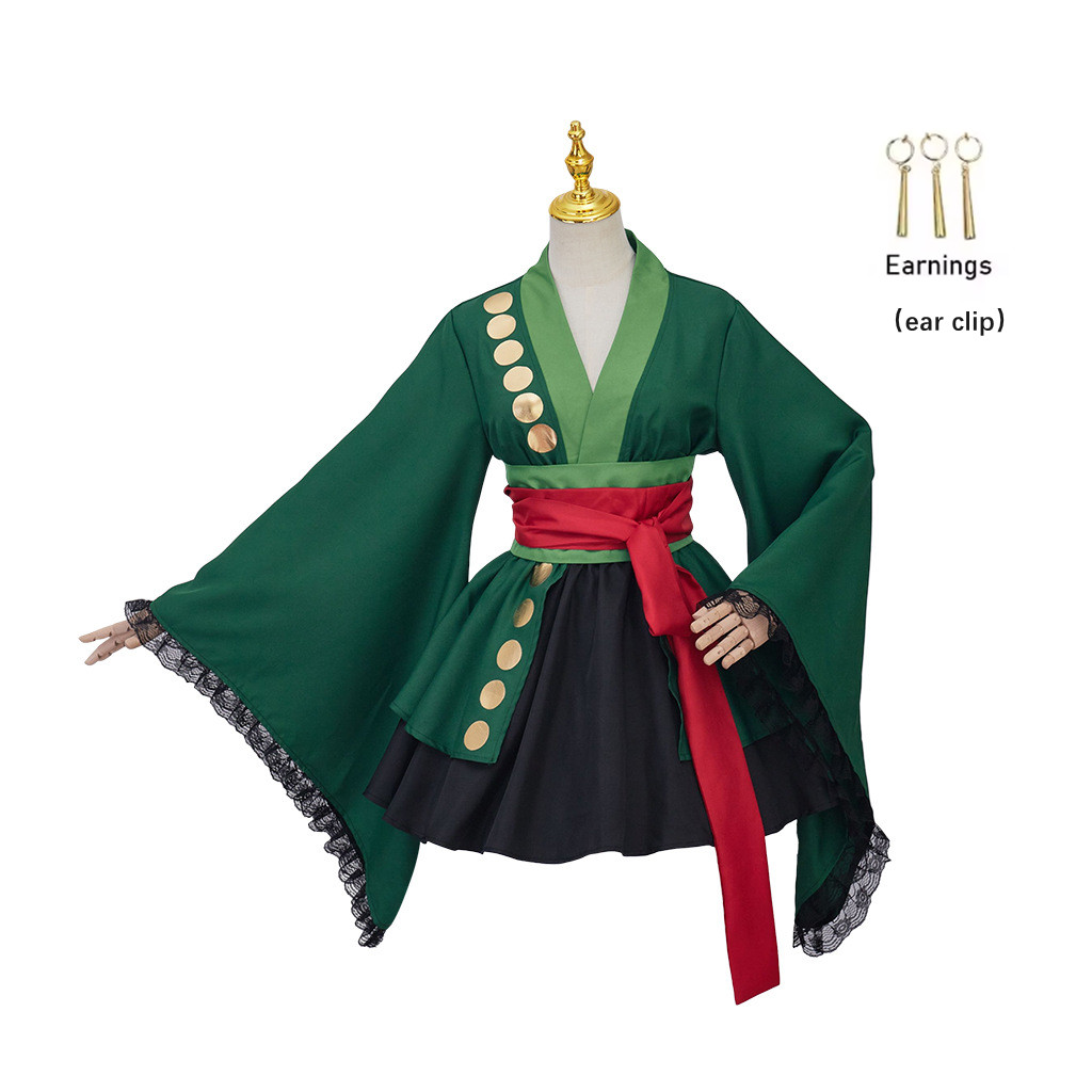 Roronoa Cosplay Costume Halloween Kimono robes tenues une pièce Anime Robe cape ceinture Costume complet tenue pour femme