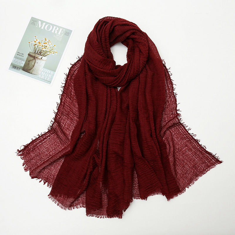 Écharpe en coton et lin pour femme, foulards fins, châle doux, foulard en viscose, châles ronds féminins, protection solaire, document solide, nouveau, été, automne