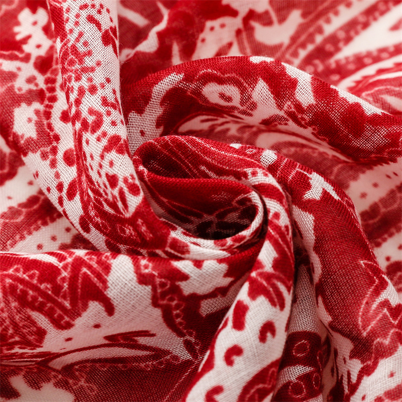 2026 printemps mode marron Paisley Floral gland Viscose châle écharpe dame imprimer doux Pashmina Hijab et enveloppes Foulard musulman