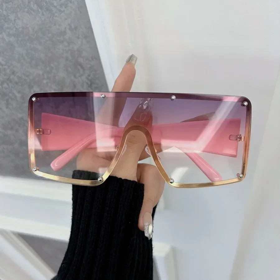 Lunettes de soleil carrées tendance pour femmes et hommes, monture large, style classique, marque de mode, Oculos De Sol