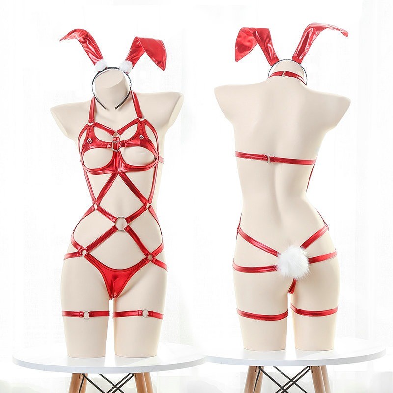 Bsie M-Costume de batterie évidé en cuir PU pour femme, uniforme de cosplay, lingerie sexy, bande de sauna, bondage, lapin, fille, 7.0