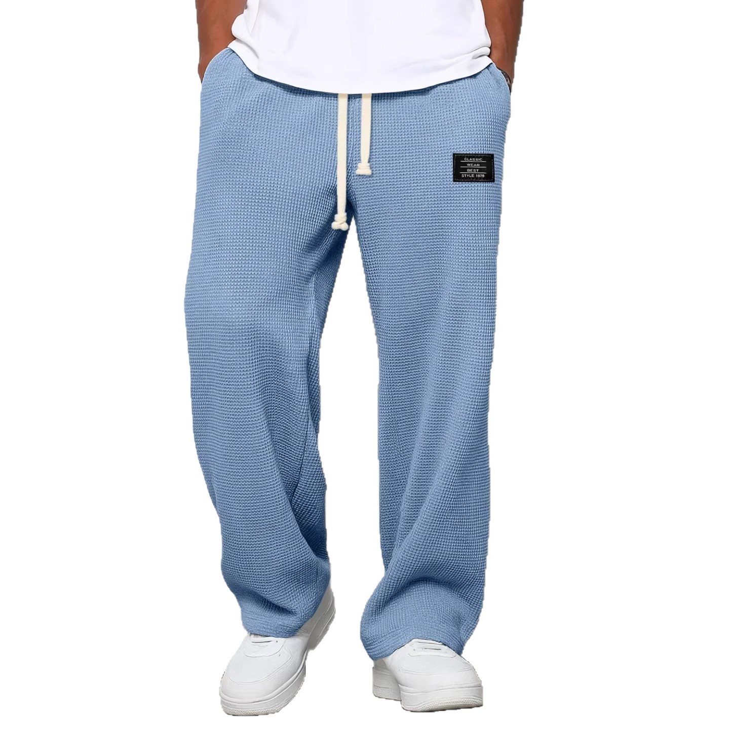 Pantalon Homme 2026 Décontracté Printemps/Automne Coupe Droite Pantalon de survêtement Jambe Large Taille Élastique Vêtement de Sport Homme