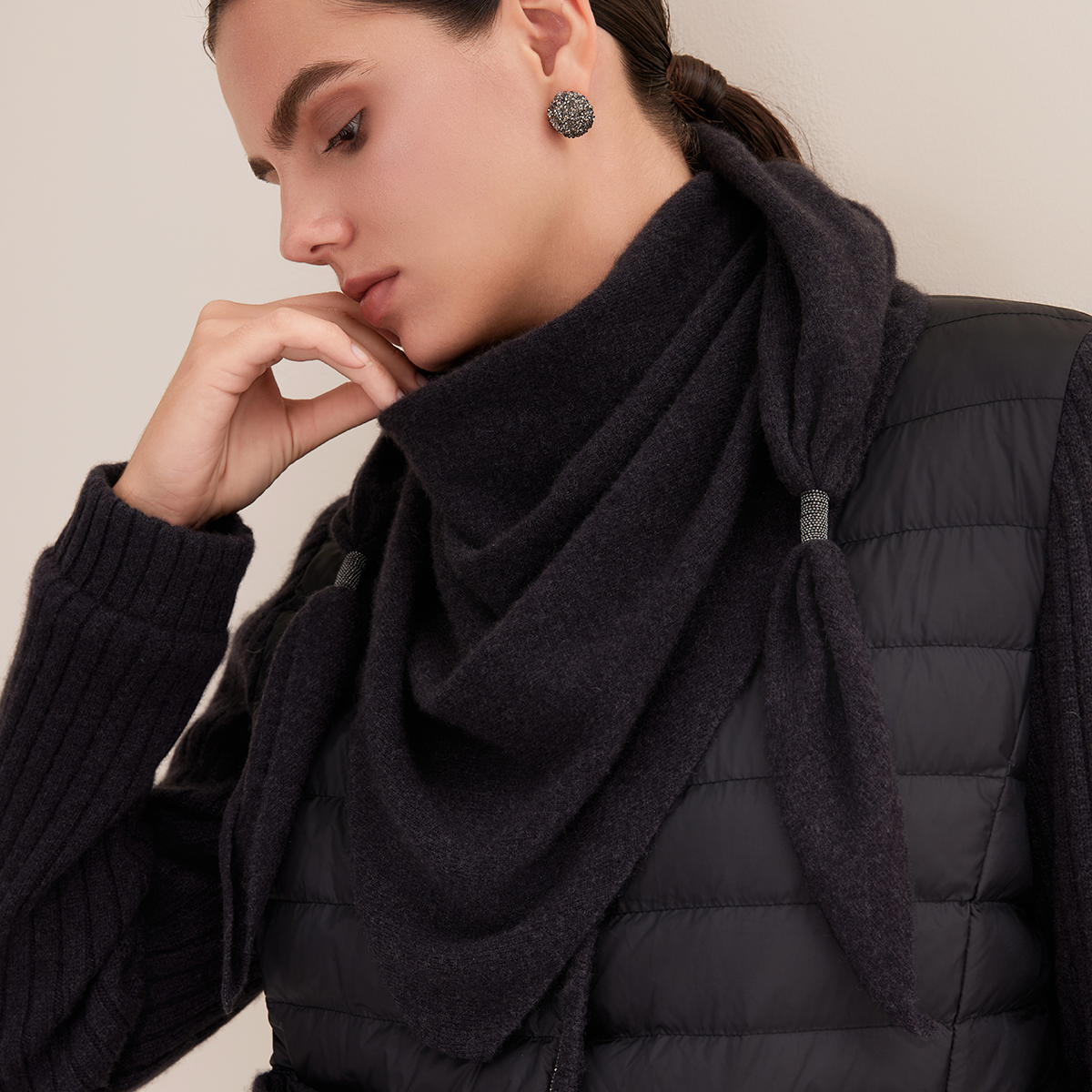 BY4521271 luxe femmes 100% cachemire écharpe pull doux tricot élégant drapé cou concepteur hiver châle