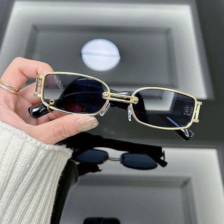 Lunettes de soleil carrées de luxe pour femme, de marque, style rétro, vintage, mode punk, pour l'extérieur, pour conductrice