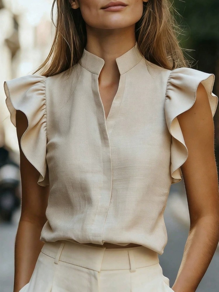 Blouses Femme 2026 Été Automne Manches Courtes Chemise Élégante de Bureau pour Femme Blusas Mujer De Moda