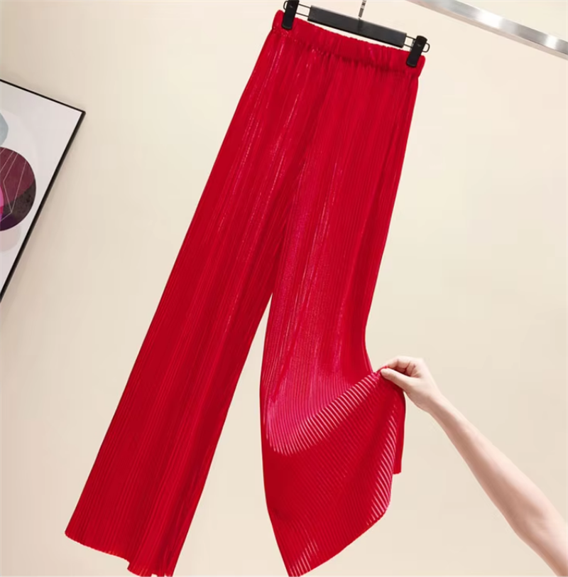 Pantalon Femme 2026 Printemps Été Pantalon Large Ample Palazzo Pantalon Plissé Bohème Tendance Ropa Coreana Pantalones